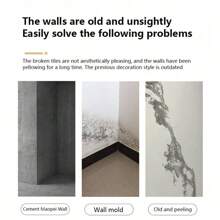 20PCS Self-Adhesive Black Marble PVC Cladding Wall Panels For Kitchen Bathroom Carnival Home Sticker - Blanco - Ver 7