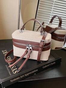 1 Pc New Small Capacity Girls' Pu Material Handbag With Removable And Adjustable Crossbody Strap, Zipper Closure Design, Unique And Fashionable For Travel, Commuting, Shopping, And As A Gift For Friends - Handbag - View 3