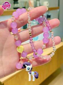 MY LITTLE PONY 1st My Little Pony Charm Armband, Cartoon Karakter Kralen Armband, Mode Accessoire Voor Twilight Sparkle, Rarity, Fluttershy, Pinkie Pie, Rainbow Dash, Geschikt Voor Buiten, Feest, Verjaardagscadeau
