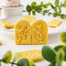 Spring Collection Leaf And Flower-Shaped Mold Set, Polymer Clay Stamp Kit, Materials, DIY Jewelry Pendant Making Clay Art - White - View 1