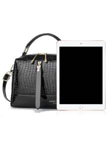 Fashionable Shiny Leather Pillow Bag Large Capacity Women Elegant Handbag Shoulder Crossbody