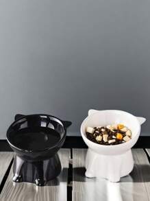 1 件猫/狗爱好者礼物和狗/猫妈妈爱宠物碗，猫爱好者和猫妈妈爱碗，可爱塑料碗，狗爱好者和狗妈妈爱水碗，猫/狗爱好者礼物和狗/猫妈妈爱宠物护颈高脚斜碗，防止翻倒 - 彩色 - 查看 3