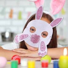 1pc Felt Mask, Cartoon Animal Mask For Easter Party, Miniature Tabletop Decor, Dollhouse Candy House, Home Decor, Creative Life Accessory, Doll House Decoration, Birthday Gift, Micro Scene Photography Prop Gifts Graduation