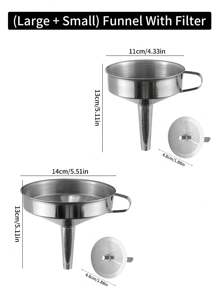 2 件/1 件不锈钢漏斗带过滤网，家用油过滤器漏斗，多尺寸漏斗，适用于过滤、、、饮料、茶、咖啡在厨房、餐厅、餐厅 - 彩色 - 查看 13