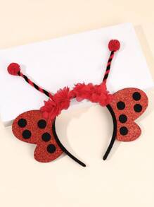 1 件适合幼儿女孩的闪亮蜜蜂和瓢虫头带，可爱可调节天线装饰发带，精致薄纱网状花朵发饰，惊喜派对节日发饰，适合日常生活、度假、儿童青少年的礼物 - 彩色 - 查看 9