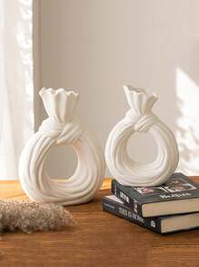 Wabi-Sabi Style White Decorative Vase, High-End Aesthetic Flower Vase For Room Decor, Nordic Style Dining Table Centerpiece, Modern Simple Creative Vase Decor For Living Room, Foyer, TV Cabinet Gifts Birthday Graduation