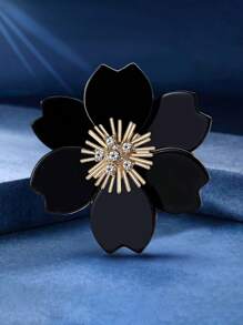 Broche de flor de acrilico con rhinestones elegante para hombres, accesorio de alfiler para traje, regalo para fiestas y recepciones