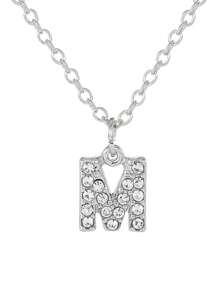 1 件时尚简约 24 个字母合金锆石项链，适合男士、女士、情侣日常佩戴 - A3120 - 查看 22