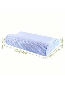 1个竹纤维记忆棉睡眠枕，符合人体工学的颈椎矫形枕，颈部支撑透气枕，放松颈肩，可调节人体工学矫形轮廓支撑枕，适合仰卧、俯卧、侧卧睡姿，可拆卸枕套