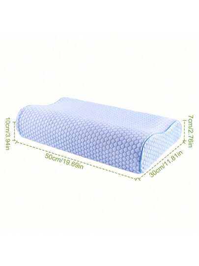 1pc Bamboo Memory Foam Sleep Kussen Contoured Cervical Orthopedic Neck Support Breath Shoulder Relax, Adjustable Ergonomic Contour Pillow, Back Stomach Side Sleepers, Removable Hoes view 2