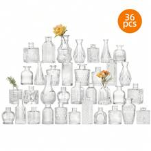 Tomnk 12/24/36/64 Glass Bud Vase Set, Small Vases For Flowers, Clear Bud Vases For Centerpieces Small Flower Vases In Bulk For Rustic Wedding Decorations Vintage Look Home Table Decor, Home Decor, Garden Decor,Plant Pot,Outdoor Decor, Wedding Decor - Clear - View 11