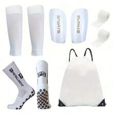 5pcs/Set Football Leg Warmers Set: Men's Calf Leg Warmers, Drawstring Backpack Combination Training Gear, Sports Ball Bag, Tape, Calf Sleeve Knee Pads - Multicolor - View 12
