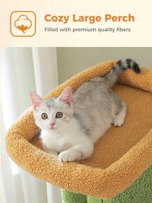 PAWZ Road Cactus Cat Tree 71" For Large Cats Up To 20 Lbs With Super Large Hammock, Sturdy Cat Tower With 4 Sisal Scratching Posts & 2 Spacious Condos For Large Adult Cats - Green - View 6