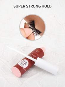 1Pc 6ml Bottle Of Clear False Eyelash Glue. This Super-Strong Hold, Gentle, And Non-Irritating Eyelash Lengthening Glue Is Latex-Free, Waterproof, And Lasts Up To 72 Hours. Suitable For Strip False Eyelashes And For Sensitive Eyes, Ideal For DIY False Eyelash Makeup At Home. - White - View 8
