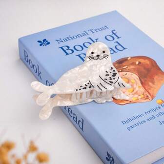 1pc Spring/Summer Animal Hair Clip, Cute White Seal/Hair Claw Clip, Hair Accessories Hair Clips Hair Jaw Clip Hair Clamps Hair Clutch Hair Catcher Clip Fall Winter For Vacation Outfits Woman