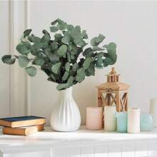 16pcs Dried Australian Eucalyptus Branches, Pickled Loose Eucalyptus Silver Dollar Leaves, Fresh Eucalyptus Silver Dollar Leaves For Shower - Wedding Home Party Vase Filler, Holiday Decor, Flower Girl Basket, Wreath, Scented Candle, Confetti, DIY Wreath, Cake Decor Gifts Birthday Graduation