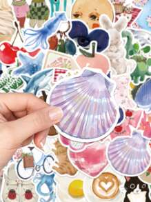 50 件水彩童话贴纸唯美卡通贴纸适用于水瓶笔记本电脑吉他滑雪板剪贴簿手机防水 DIY 贴纸儿童玩具