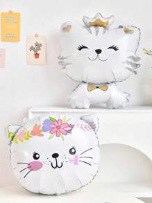 Globos de lámina con forma de gato de dibujos animados, decoraciones de fiesta con tema de mascota linda