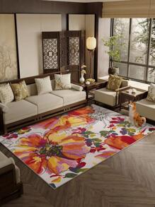 Mata przyjazna dla zwierząt Blue Early Spring Floral Pattern, miękka, wodoodporna i nadająca się do prania w pralce. Nadaje się do salonu, sypialni, kuchni, tarasu, patio. Dywan wejściowy, dywan dekoracyjny. Mały rozmiar odpowiedni do maty do kojca dla zwierząt.