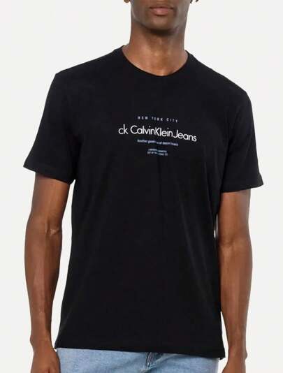 Camiseta Básica cK Neww York City Unissex Tecido 100% Algodão Moda Streetwear