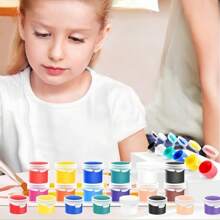 12-Color Paint Kit + 2 Paintbrushes Set, Suitable For Adult Crafts, Models, Decorations, Home Decor, Painting. | 60-Color Acrylic Paint Set With Paintbrushes, Palette, Disposable Apron, Containers - Perfect Gift For Home, Birthday, Classroom Parties (Random Colors),Back To School