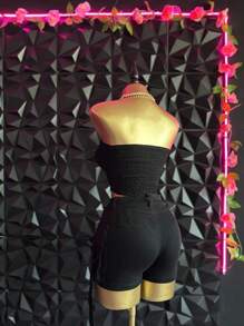 FALDA SHORT  CON TOP TONO NEGRO - Negro - Ver 8