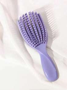 1pc Purple Shell Shaped Comb, Multi-Functional Comb For Wet & Dry Hair With Hollowed-Out Design, Massage Comb For Volumizing, Styling & Detangling, Anti-Static & Anti-Knotting, Curve Comb For Hair Perming, Volumizing & Smoothing - Purple - View 12