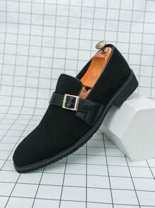 Luxury Men Leather Penny Loafers, Casual Straw Woven-Style Slip-On Flat Shoes With Convenient Elastic Band, Formal Shoes For Daily Wear, Wedding, Banquet, Office, Business Occasions In Spring And Autumn