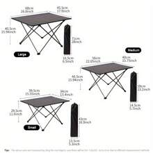 Ubravoo Outdoor Ultra-Light Track-Style Aluminum Folding Table For Campers, Backpackers,Trippers - Portable Compact Desk With Anti-Wear Surface (Large/Medium/Small, Black Frame) - màu đen - Xem 1