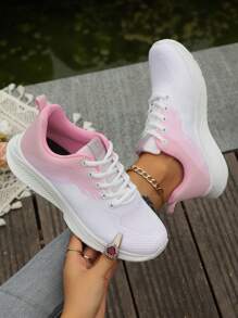 Breathable Comfortable Casual Fashionable Lightweight Sports Shoes For Teenagers - Pink - View 6