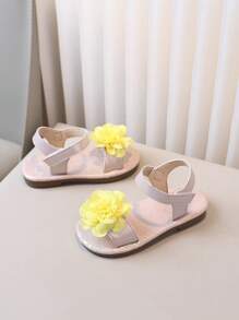 1 Pair Girls' Flat Sandals, Bohemian Style Minimalist Summer Slippers
