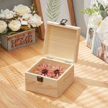 Living And Home Wooden Keepsake Box - Wood Color 14cm W X 14cm D X 10cm H - View 2