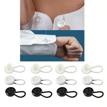 8/9Pcs Clip-On Button Extenders, Adjustable Shirt Collar & Cuff Stretch Sewing-Free Buttons - Multicolor - View 2