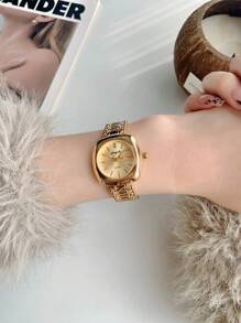 1PC New Fashion Women's Vintage Watch, Hollow Gold Bracelet Female Niche, Suitable As Birthday, For Teens