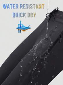 Cavva 女士夏季防水快干徒步裤可调节高腰抽绳弹性脚踝袖口 3 个拉链口袋户外露营跑步日常休闲 - 黑色 - 查看 5