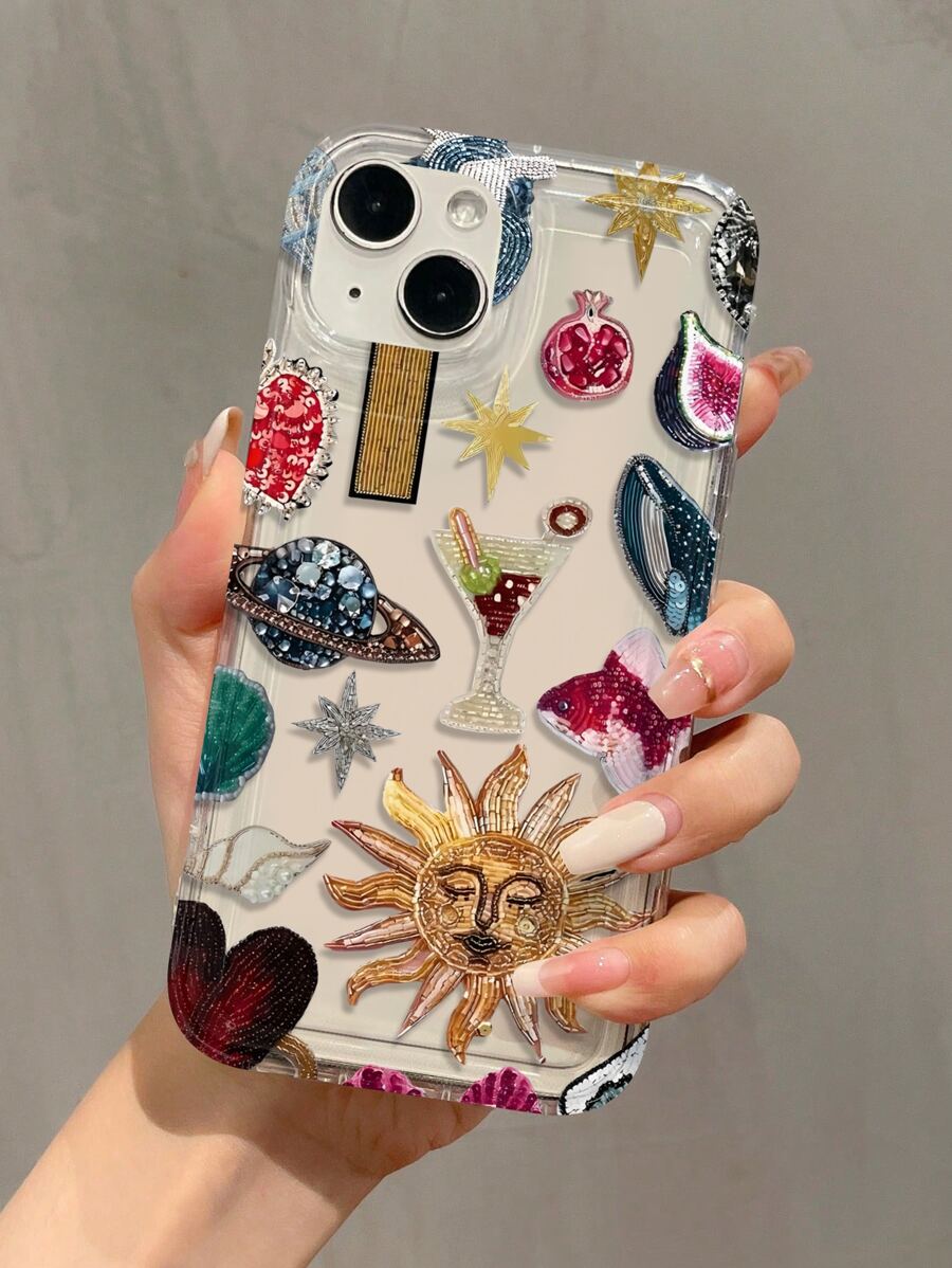 1 Ốp lưng điện thoại TPU chống sốc họa tiết kim cương hình mặt trời có túi khí tương thích với Apple IPhone 16 15 14 13 12 11 Pro Max và Series - Nhiều màu - Xem 1