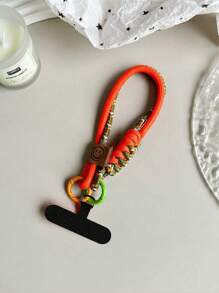 Nuevo estuche universal para teléfono con correa de muñeca decorativa trenzada de nailon, cordón de muñeca resistente con soporte para tarjetas