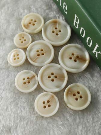  20pcs/40pcs Mixed Floral Resin Buttons, Faux Ox Horn Style, Suitable For High-End Coats, Jackets, Apparel Accessories, Sewing Supplies, Multi-Size Available, Sturdy Quality