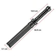 Aluminum Alloy Baseball Bat LED Flashlight With Focusable Zoomable Super Bright Light Self Defense Tactical Emergency Torch - Black - View 11