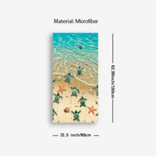 1 件海龟海洋动物印花沙滩巾，速干吸水柔软超细纤维沙滩毯，旅行野餐户外度假游泳露营海滩必备