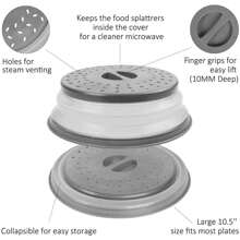 1pc Silicone Microwave Splash Cover, Food And Fruit Drain Microwave Cover, Microwave Food Cover, Microwave Plate Cover, Microwave Oven Cover, Kitchen Essentials, Dishwasher Safety, Multifunctional Silicone Folding Fresh-Keeping Cover, Oil And Splash Proof Cover, Dedicated Heating Cover, Folding Cover, Summer Essentials, Cups ﻿