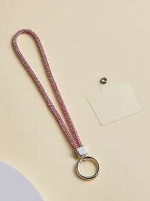 1 件全水钻手机挂绳，配有水钻吊坠、钥匙扣和钥匙圈手机带 - 彩色 - 查看 3