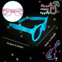 VINCAN 5 pièces Lunettes de fête fluorescentes et colorées - Lunettes lumineuses changeant de couleur, convient pour les bars, les KTV, les fêtes et les photomatons - Matériau plastique, sans alimentation requise - Sans plumes, accessoires amusants, décoration de fête fluo - Multicolore - Voir 8