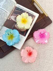 6/4/1 pièce Pince à cheveux à fleur en forme de cœur bouclée pour femmes et adolescentes, pince à cheveux hawaïenne pour cheveux épais de 7,5 cm, accessoire de cheveux de style doux, parfait pour le quotidien, les sorties, les dates, les fêtes et les mariages. Accessoires de cheveux de mode pour la plage, cadeau idéal pour les amies!