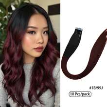 10 piezas de extensiones de cabello postizas para mujeres, 24 pulgadas de cabello sintético Kanekalon liso, no se destiñen, sin costuras e invisibles para todo tipo de cabello, 10 piezas/paquete, 35g