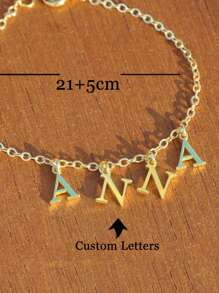 1 pièce Bracelet de cheville personnalisé avec nom pour femmes, bracelet de cheville avec lettre A-Z, bracelet de cheville en acier inoxydable, cadeau de la Saint-Valentin pour votre petite amie, mode, rétro, signature, mode, mode d'automne, San Francisco, personnalisation punk, personnalisé, unique, cadeau idéal pour lui