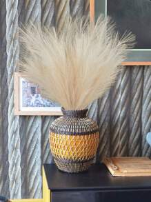 Faux Pampas Grass, 55cm Fluffy Fake Pompas Floral, Artificial Pompous Grass Branches For Floor Vase Fillers, Boho Farmhouse Room Wedding Decor Gifts Birthday Graduation
