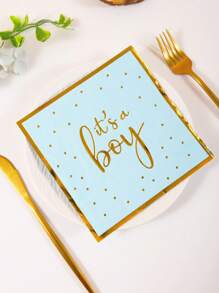 20pcs It's A Boy Napkins Disposable Baby Shower Napkins For Boy Baby Shower Paper Beverage Napkins Baby Boy Shower Party Decorations For Gender Reveal