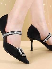 鞋跟防滑贴纸配件，适用于乐福鞋、平底鞋、高跟鞋、船鞋，弹性水钻鞋带，凉鞋配件，女士高跟鞋，黑色浅口鞋 - 彩色 - 查看 5