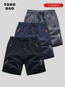 Men's Summer Sports Shorts Multi-Pack - Black - View 3